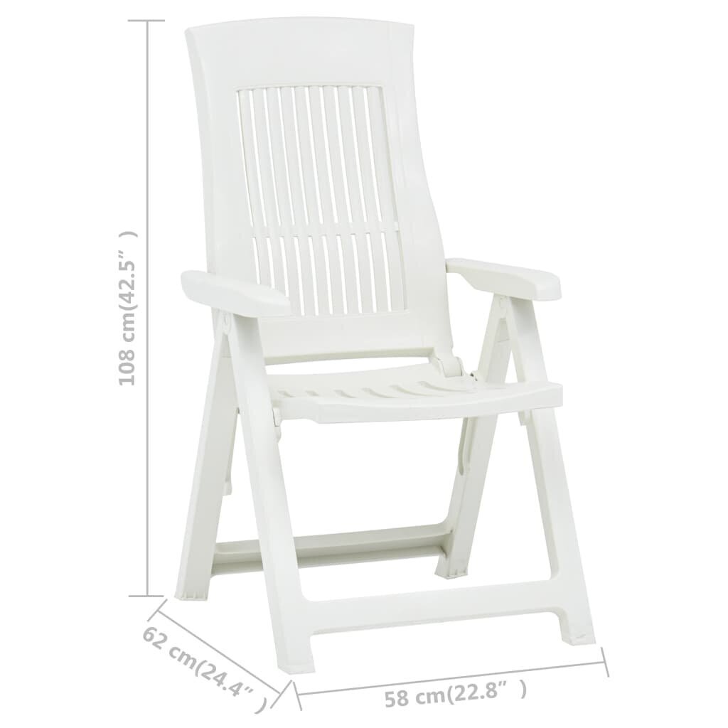 Atlošiamos lauko kėdės, 2 vnt., baltos kaina ir informacija | Lauko kėdės, foteliai, pufai | pigu.lt