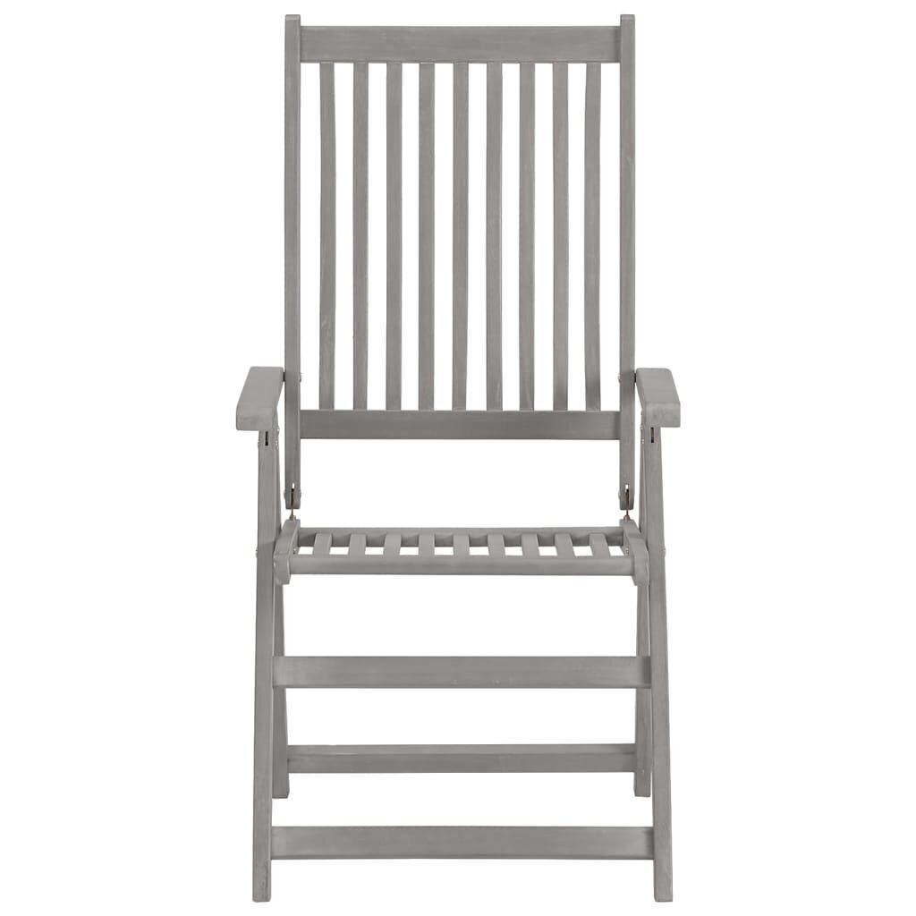 Atlošiamos sodo kėdės, 2vnt., pilkos kaina ir informacija | Lauko kėdės, foteliai, pufai | pigu.lt