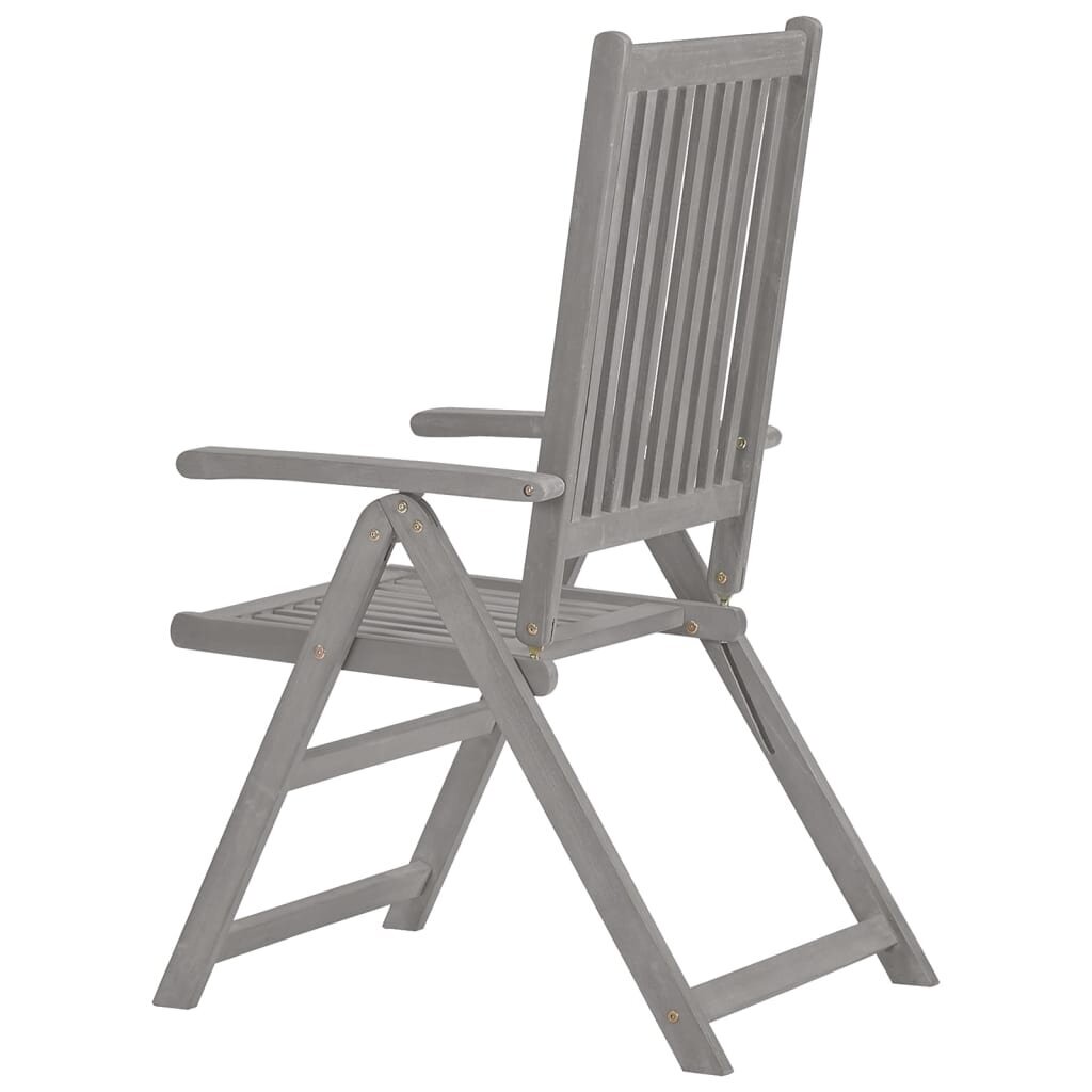Atlošiamos sodo kėdės, 2vnt., pilkos kaina ir informacija | Lauko kėdės, foteliai, pufai | pigu.lt