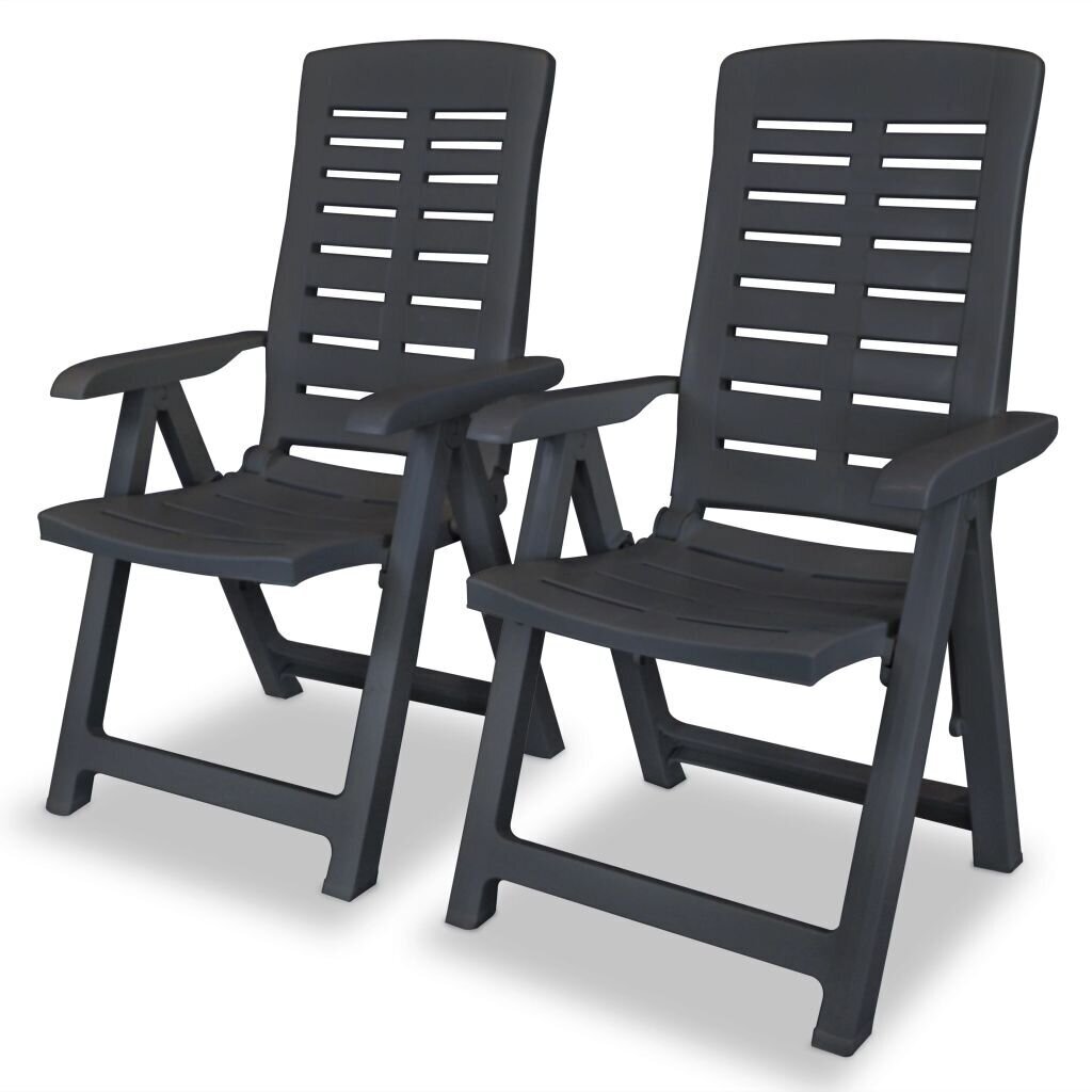 Atlošiamos sodo kėdės, 2vnt., antracito spalvos kaina ir informacija | Lauko kėdės, foteliai, pufai | pigu.lt
