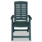vidaXL Atlošiamos sodo kėdės, 4 vnt., plastikas, žalia sp. kaina ir informacija | Lauko kėdės, foteliai, pufai | pigu.lt