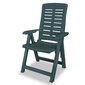 vidaXL Atlošiamos sodo kėdės, 4 vnt., plastikas, žalia sp. kaina ir informacija | Lauko kėdės, foteliai, pufai | pigu.lt