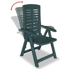 Складные садовые кресла, 4 шт., цвет зелёный цена и информация | Садовые стулья, кресла, пуфы | pigu.lt
