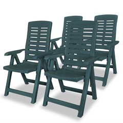 Складные садовые кресла, 4 шт., цвет зелёный цена и информация | Садовые стулья, кресла, пуфы | pigu.lt