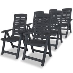 Откидные садовые стулья, 6 шт., серого цвета цена и информация | Садовые стулья, кресла, пуфы | pigu.lt