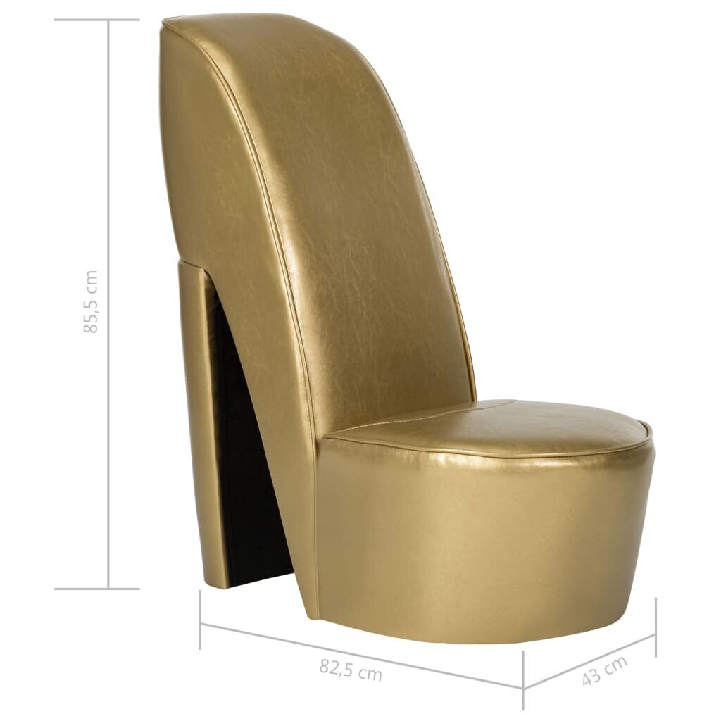 Aukštakulnio formos kėdė, auksinės spalvos kaina ir informacija | Lauko kėdės, foteliai, pufai | pigu.lt