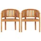 Banano formos kėdės, 2 vnt., timedžio medienos masyvas kaina ir informacija | Lauko kėdės, foteliai, pufai | pigu.lt