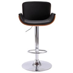 Baro kėdė aptraukta dirbtine oda, juodos spalvos цена и информация | Стулья для кухни и столовой | pigu.lt