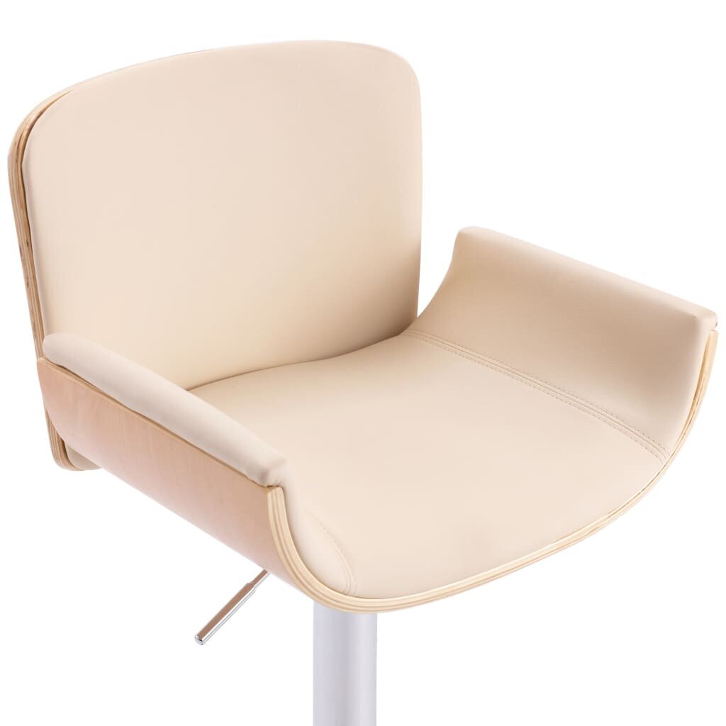 Baro kėdė aptraukta dirbtine oda, kreminės spalvos kaina ir informacija | Virtuvės ir valgomojo kėdės | pigu.lt