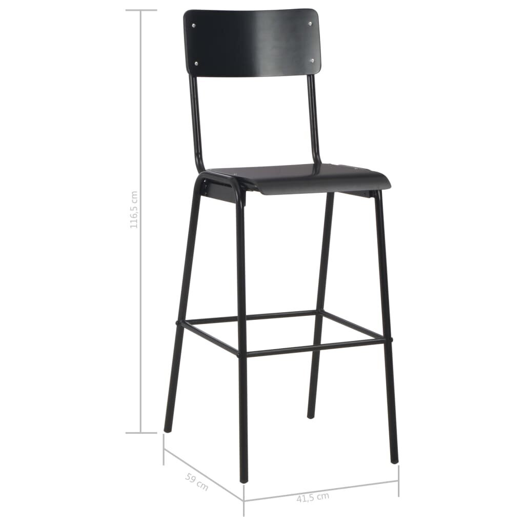 Baro kėdės, 2 vnt., juodo atspalvio kaina ir informacija | Virtuvės ir valgomojo kėdės | pigu.lt