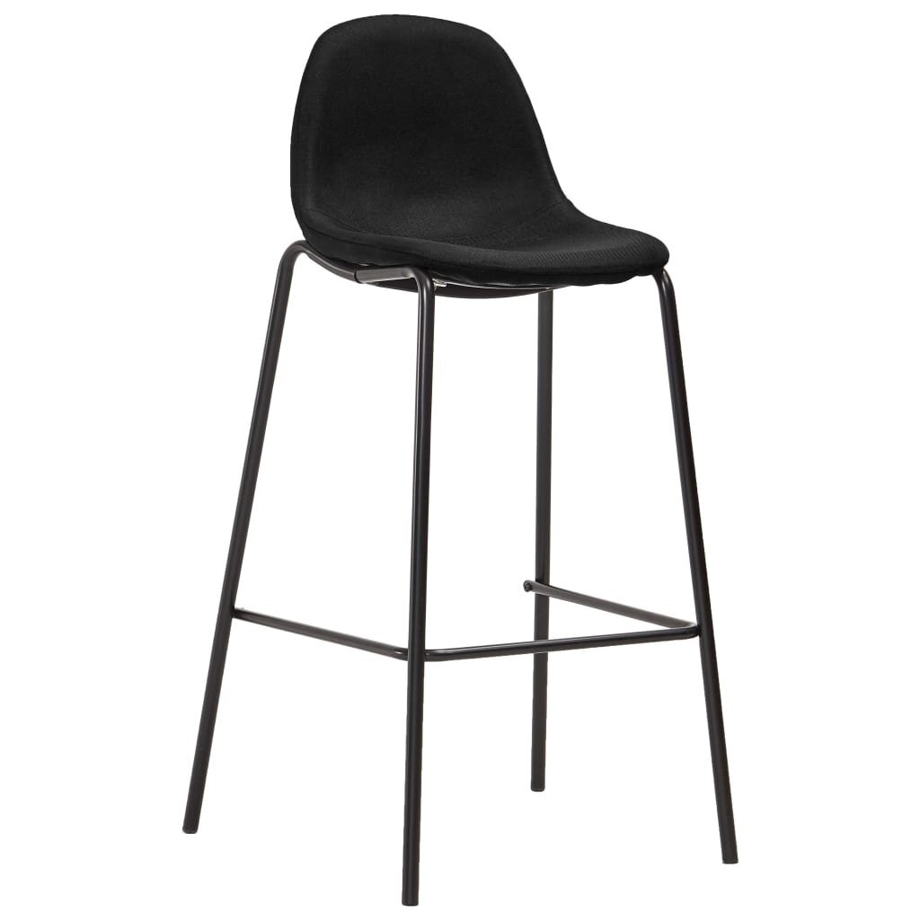 Baro kėdės su audiniu, 2 vnt., juodos spalvos цена и информация | Virtuvės ir valgomojo kėdės | pigu.lt