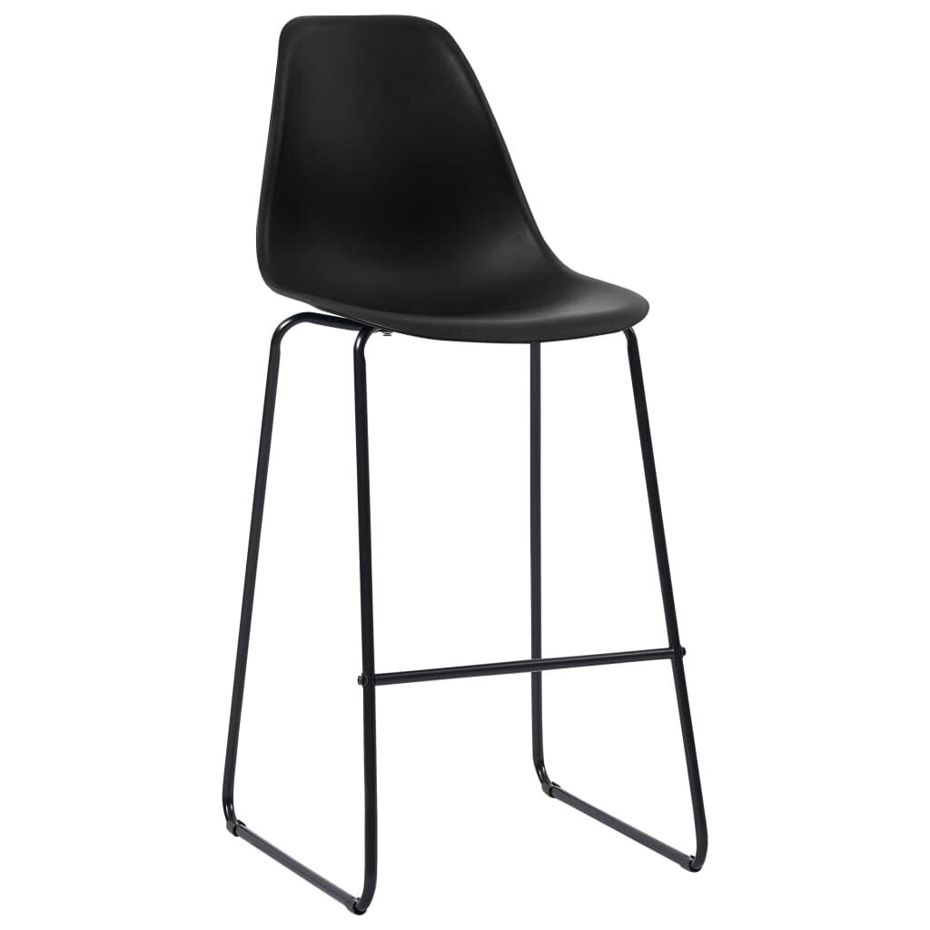Baro kėdės iš plastiko, 2 vnt., juodos spalvos kaina ir informacija | Virtuvės ir valgomojo kėdės | pigu.lt