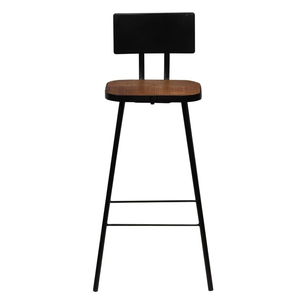 Baro kėdės iš medienos, 2 vnt., tamsiai rudos kaina ir informacija | Virtuvės ir valgomojo kėdės | pigu.lt