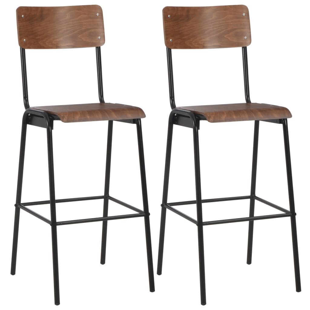 Baro kėdės, 2 vnt., rudos kaina ir informacija | Virtuvės ir valgomojo kėdės | pigu.lt
