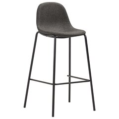 Baro kėdės su audiniu, 2 vnt., tamsiai pilkos spalvos kaina ir informacija | Virtuvės ir valgomojo kėdės | pigu.lt
