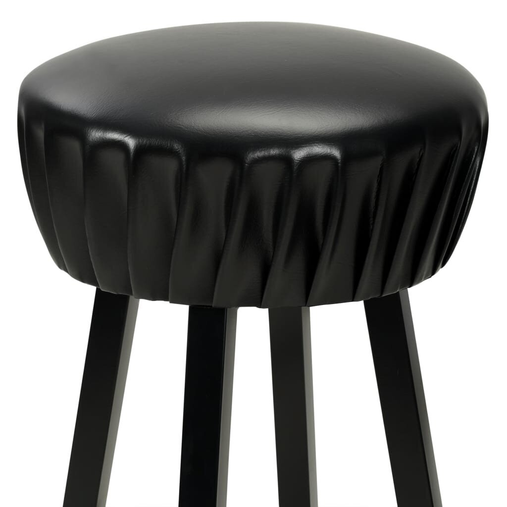 Baro kėdės su dirbtine oda, 2vnt., juodos kaina ir informacija | Virtuvės ir valgomojo kėdės | pigu.lt