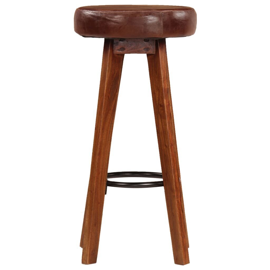 Baro kėdės su tikra oda, 2vnt., rudos цена и информация | Virtuvės ir valgomojo kėdės | pigu.lt