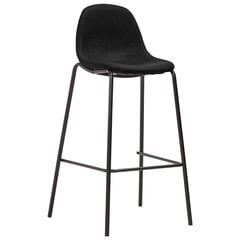 Baro kėdės su audiniu, 4 vnt., juodos spalvos kaina ir informacija | Virtuvės ir valgomojo kėdės | pigu.lt