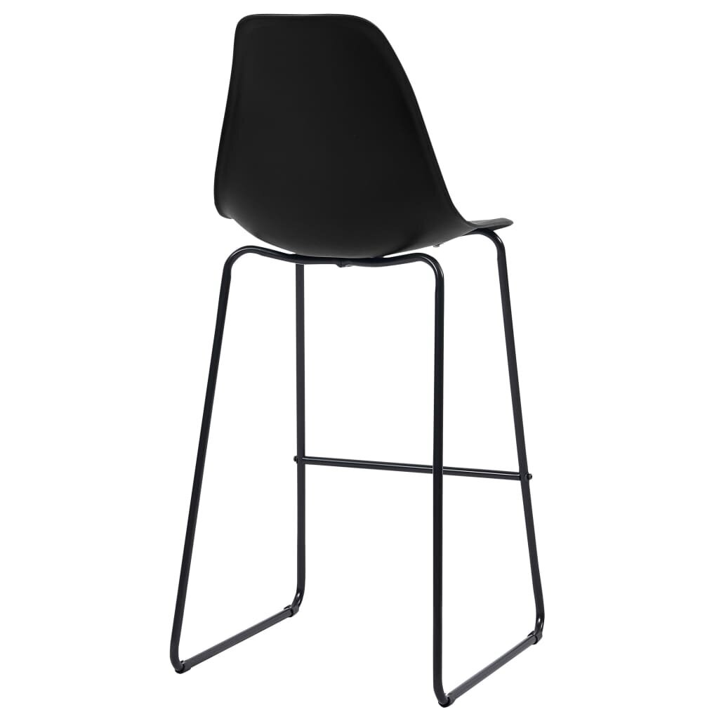 Baro kėdės iš plastiko, 4 vnt., juodos spalvos цена и информация | Virtuvės ir valgomojo kėdės | pigu.lt