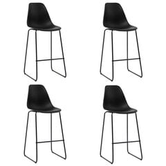 Baro kėdės iš plastiko, 4 vnt., juodos spalvos kaina ir informacija | Virtuvės ir valgomojo kėdės | pigu.lt