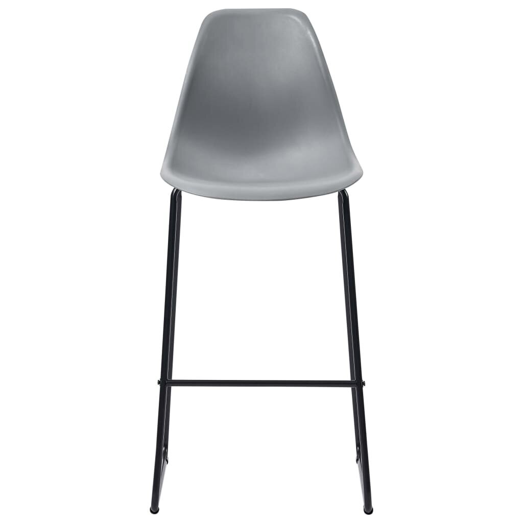 Baro kėdės iš plastiko, 4 vnt., pilkos spalvos цена и информация | Virtuvės ir valgomojo kėdės | pigu.lt