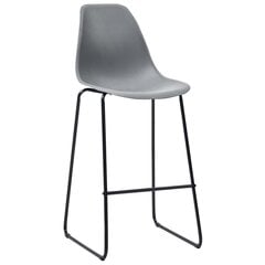 Baro kėdės iš plastiko, 4 vnt., pilkos spalvos цена и информация | Стулья для кухни и столовой | pigu.lt