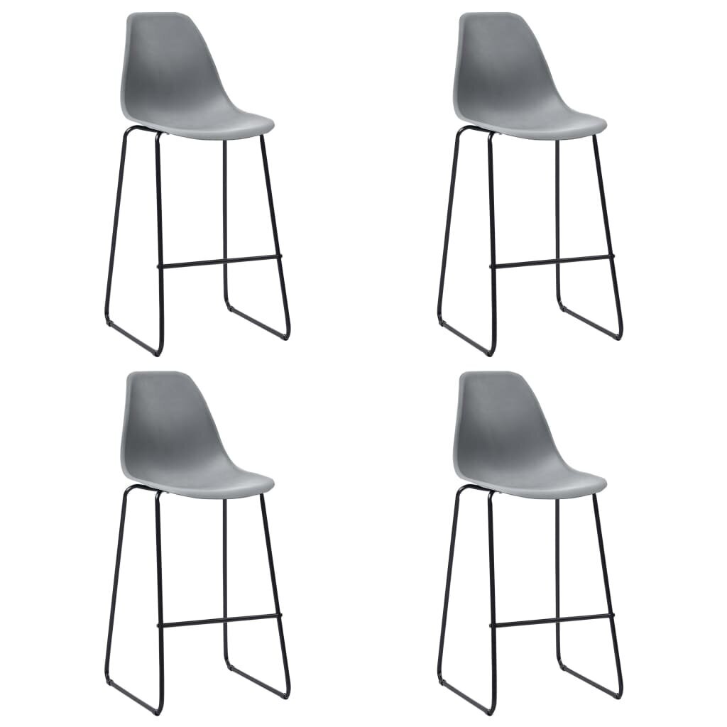 Baro kėdės iš plastiko, 4 vnt., pilkos spalvos kaina ir informacija | Virtuvės ir valgomojo kėdės | pigu.lt
