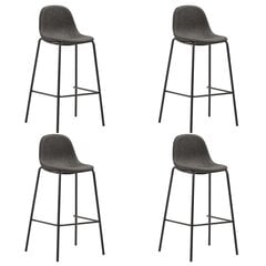 Baro kėdės su audiniu, 4 vnt., tamsiai pilkos spalvos цена и информация | Стулья для кухни и столовой | pigu.lt