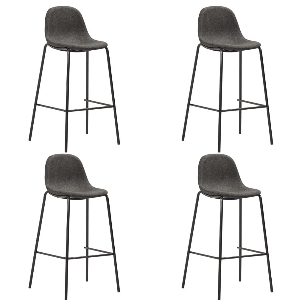 Baro kėdės su audiniu, 4 vnt., tamsiai pilkos spalvos kaina ir informacija | Virtuvės ir valgomojo kėdės | pigu.lt