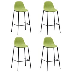 Baro kėdės su audiniu, 4 vnt., žalios spalvos цена и информация | Стулья для кухни и столовой | pigu.lt