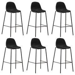 Baro kėdės su audiniu, 6 vnt., juodos spalvos kaina ir informacija | Virtuvės ir valgomojo kėdės | pigu.lt