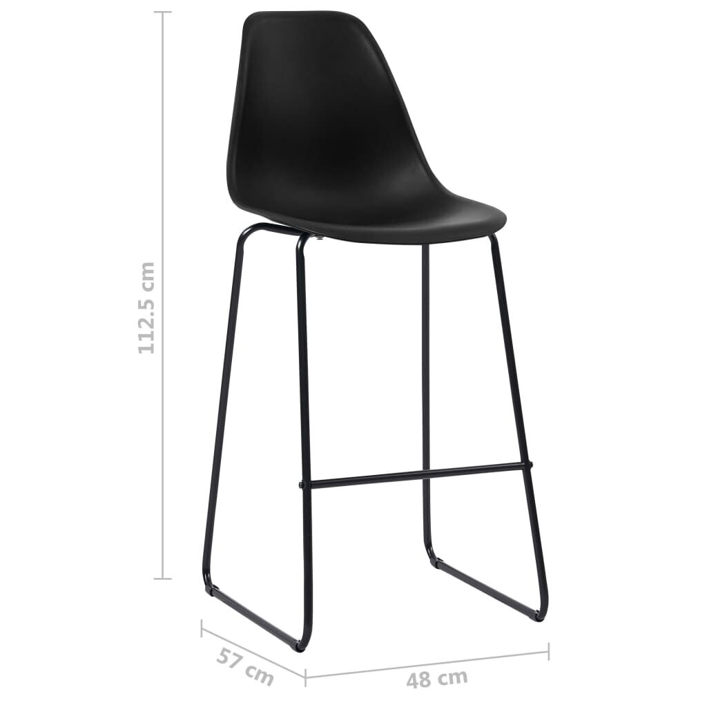 Baro kėdės su plastiku, 6 vnt., juodos spalvos kaina ir informacija | Virtuvės ir valgomojo kėdės | pigu.lt