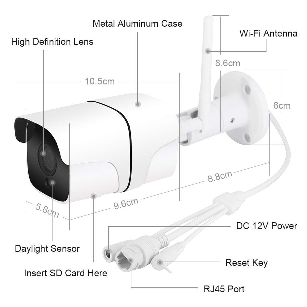 „WiFi“ IP kamera Powermax PMX 2.0MP lauko apsaugos kamera / Neperšlampama / Naktiniu matymu / „Max 128G TF“ kortelės palaikymu цена и информация | Stebėjimo kameros | pigu.lt
