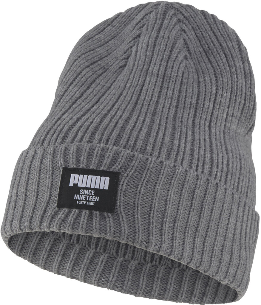 Kepurė vyrams Puma Ribbed Classic Beanie Grey цена и информация | Vyriški šalikai, kepurės, pirštinės | pigu.lt