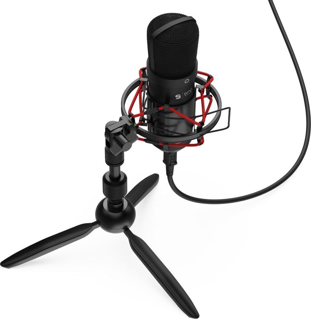 Komplektas: Kondensatorinis Mikrofonas Silentium PC Gear SM900T Black (Juodas) + Pop Filter + Shock-Mount + Tripod Stand kaina ir informacija | Mikrofonai | pigu.lt