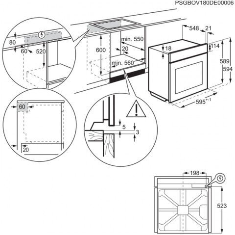 Electrolux EOF5C50V цена и информация | Orkaitės | pigu.lt