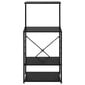Spintelė mikrobangų krosnelei, 60x39,6x123 cm, juoda цена и информация | Virtuvinės spintelės | pigu.lt