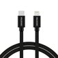 Swissten Textile Universal Quick Charge 3.1 USB-C to Lightning Data and Charging Cable 1.2m Black kaina ir informacija | Kabeliai ir laidai | pigu.lt