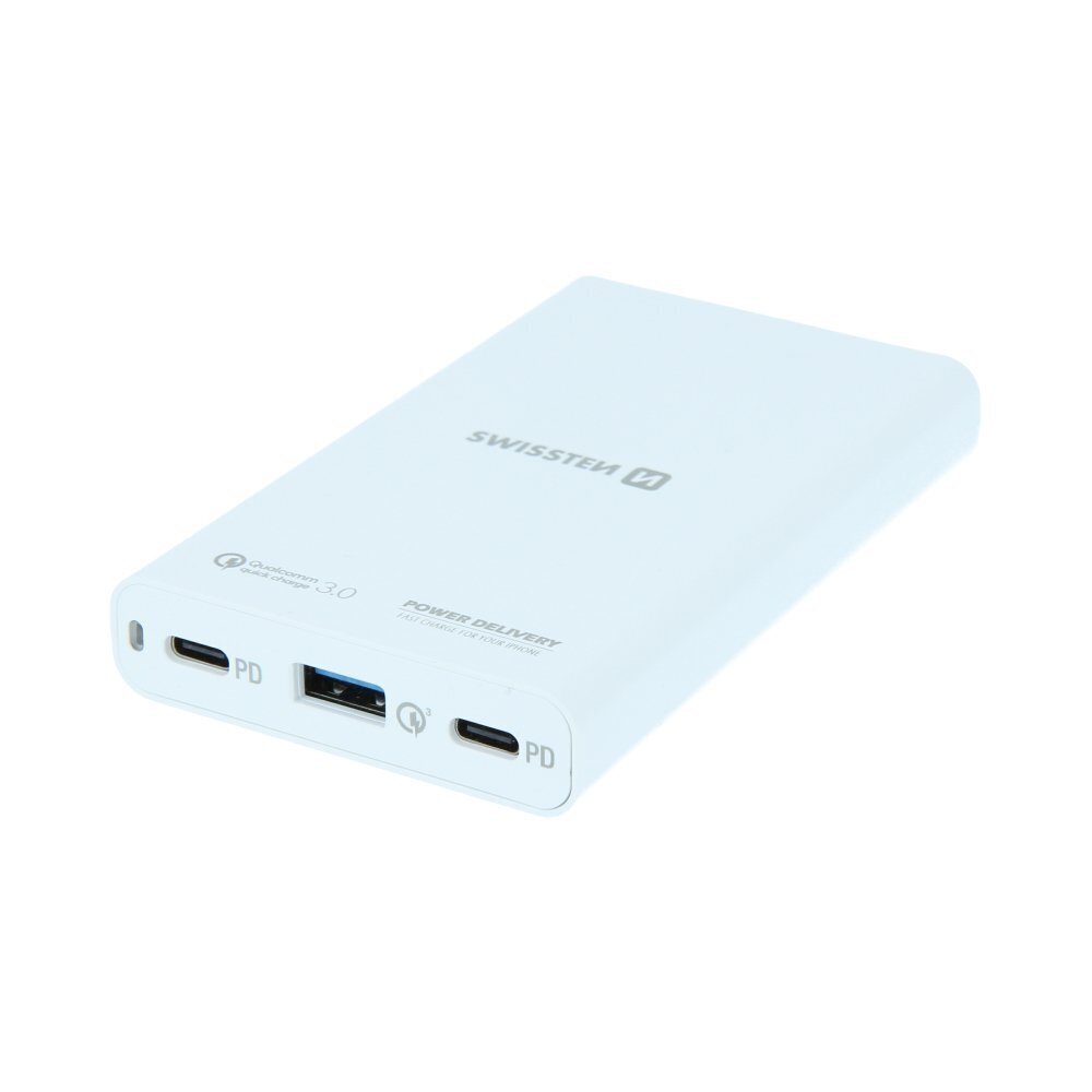 Swissten Travel Charger Notebooks and MacBook / 60W / PD3.0 / QC3.0 / PPS / White kaina ir informacija | Atsarginiai maitinimo šaltiniai (power bank) | pigu.lt