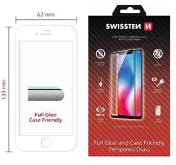 Swissten Full Face 5D Tempered Glass Apple iPhone 7 / 8 White kaina ir informacija | Apsauginės plėvelės telefonams | pigu.lt