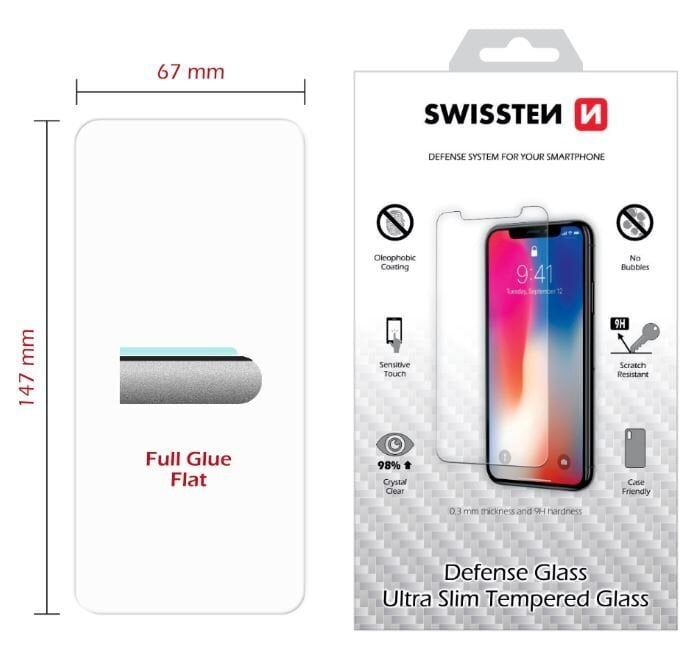 Swissten Ultra Slim Tempered Glass Premium 9H Screen Protector Huawei Nova 5T цена и информация | Apsauginės plėvelės telefonams | pigu.lt