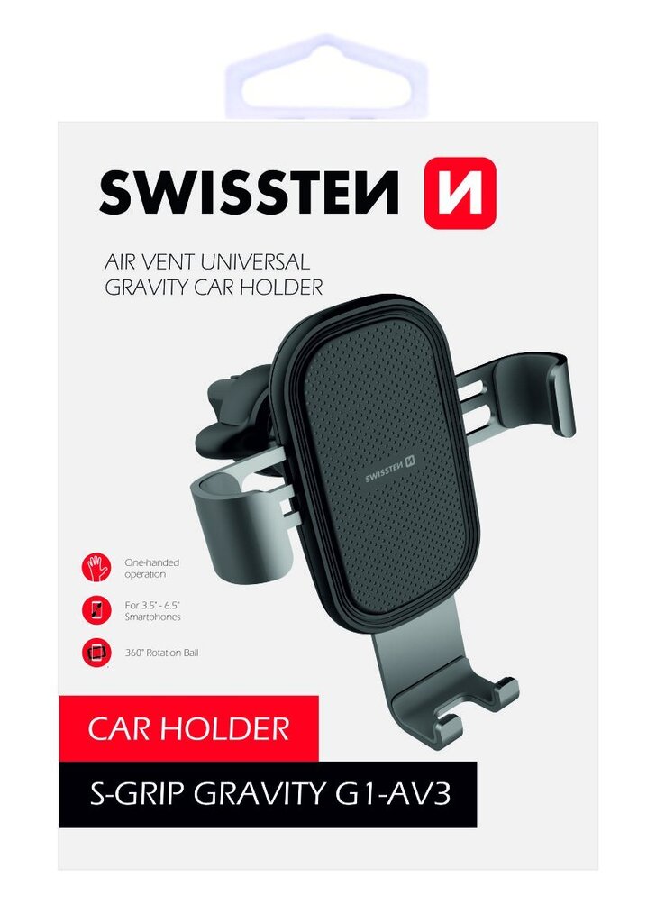 Swissten S-GRIP G1-AV3 Metal Age Gravity 360 Universal Car Air Vent Holder For Devices Silver цена и информация | Telefono laikikliai | pigu.lt