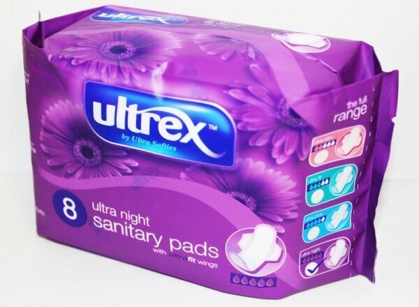 Higieniniai paketai Ultrex Ultra Night, 8 vnt цена и информация | Tamponai, higieniniai paketai, įklotai | pigu.lt