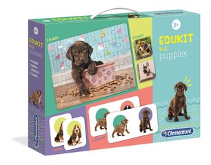 Lavinamųjų žaidimų rinkinys Clementoni Edukit 4in1 - Puppies, 18071 kaina ir informacija | Stalo žaidimai, galvosūkiai | pigu.lt