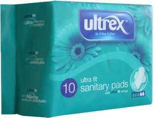 Гигиенические пакеты Ultrex Ultra Fit, 10 шт. цена и информация | Тампоны, гигиенические прокладки для критических дней, ежедневные прокладки | pigu.lt