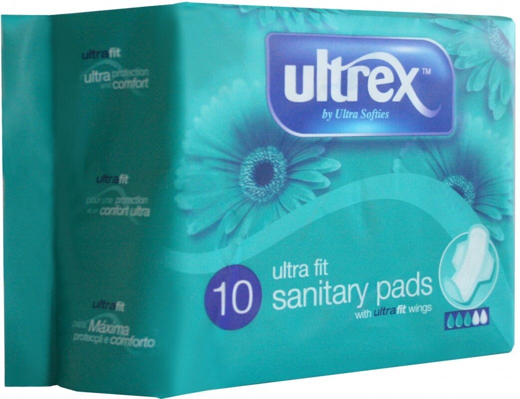 Higieniniai paketai Ultrex Ultra Fit, 10 vnt цена и информация | Tamponai, higieniniai paketai, įklotai | pigu.lt