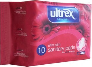 Higieniniai paketai Ultrex Ultra Slim, 10 vnt kaina ir informacija | Tamponai, higieniniai paketai, įklotai | pigu.lt