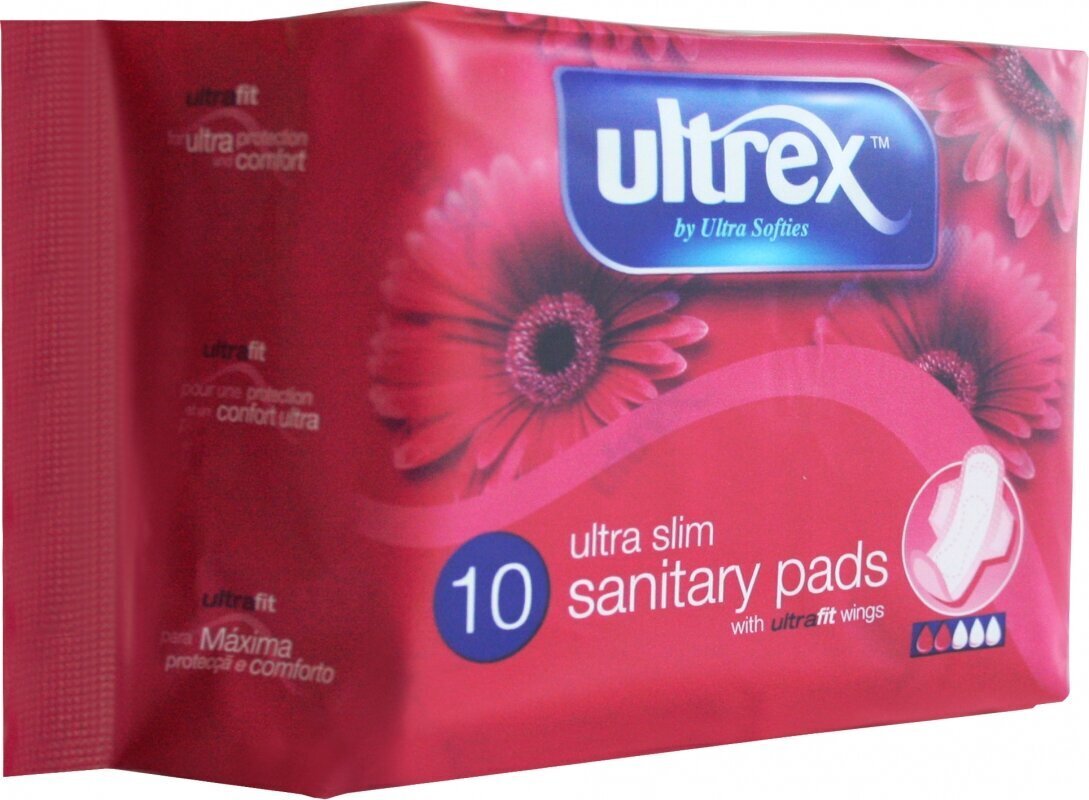 Higieniniai paketai Ultrex Ultra Slim, 10 vnt цена и информация | Tamponai, higieniniai paketai, įklotai | pigu.lt