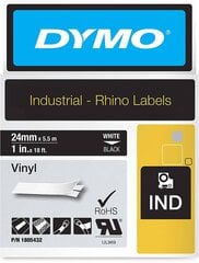 DYMO Rhino Vinyl Tape 24mm x 5.5m   white on black (1805432) - цена и информация | Аксессуары для принтера | pigu.lt