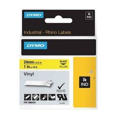 DYMO Rhino Vinyl Tape 24mm x 5.5m   black on yellow (1805431) - цена и информация | Аксессуары для принтера | pigu.lt